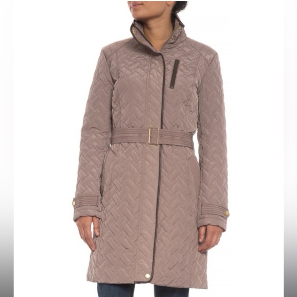 Cole Haan Women's Quilted Brown Puffer Coat